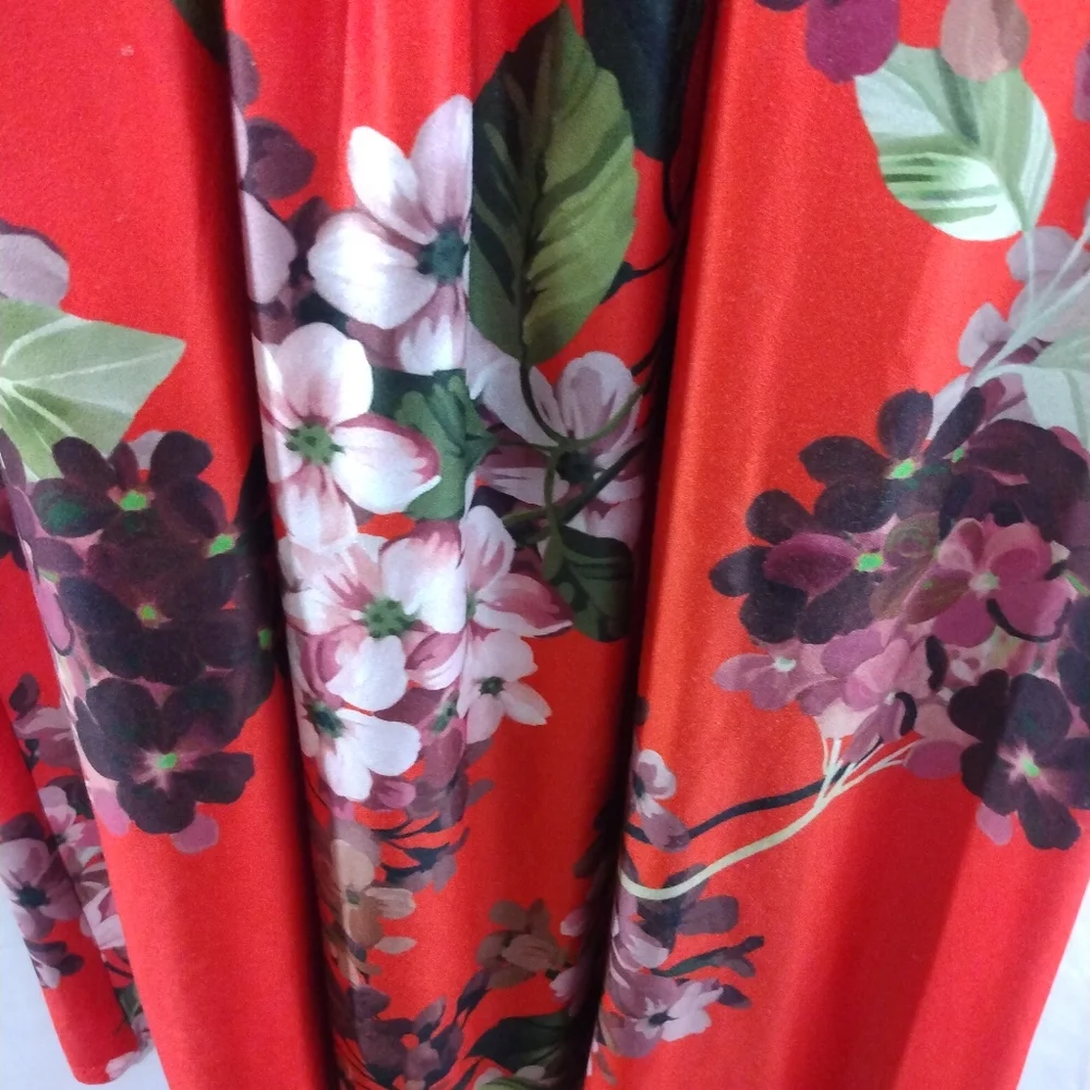 ASOS Orange Floral Long Sleeve Maxi Dress - Picture 6 of 11